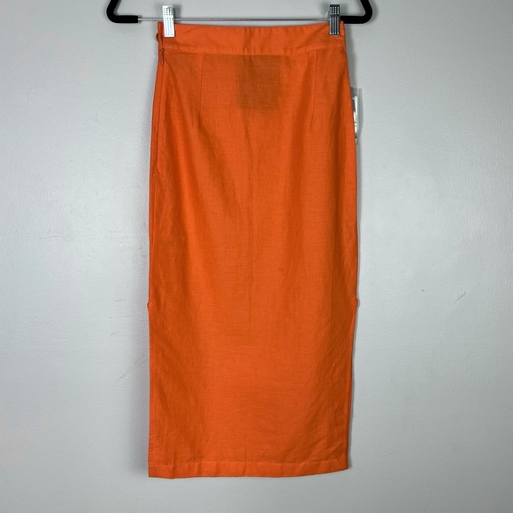 NEW SIMON MILLER ORANGE MIDI SKIRT - Picture 5 of 7